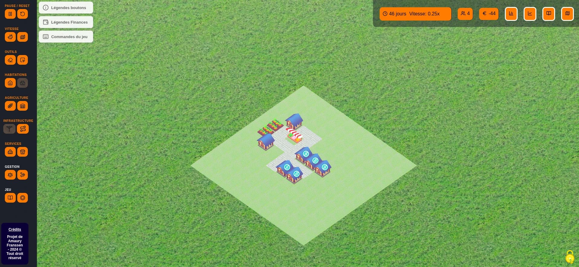 Village construit avec les outils du jeu