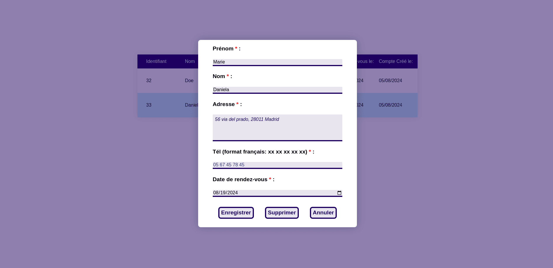 Page d'accueil